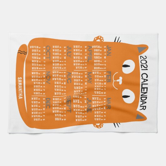 Kalender 2021 (Siehe Beschreibung der neuen Versio Geschirrtuch (Horizontal)