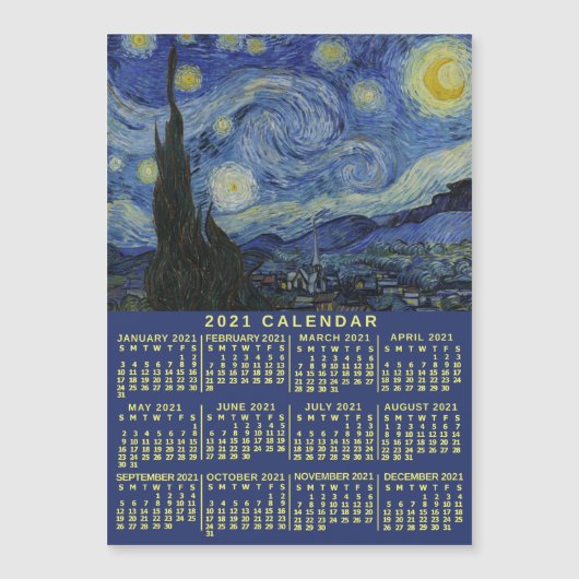 Kalender 2021 (Siehe Beschreibung der neuen Versio Magnetkarte (Vorderseite)