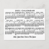 Kalender 2021 (Siehe Beschreibung der neuen Versio Postkarte (Vorderseite)