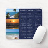Kalender 2022 3 Foto Collage Your Color Mousepad (Mit Mouse)