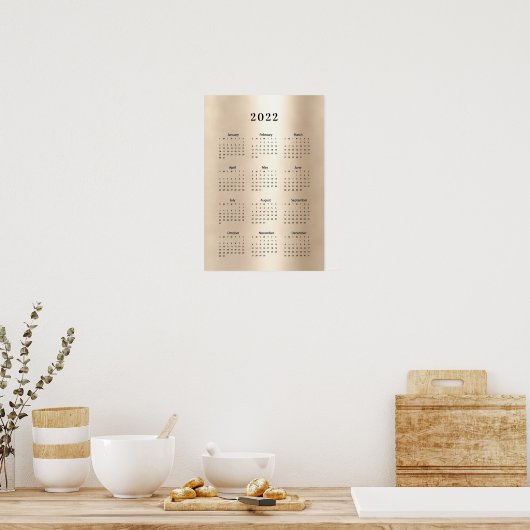 Kalender 2022 Gold-Poster Poster (Küche)