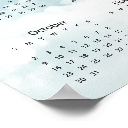 Kalender 2022 Himmelwolken Poster (Ecke)