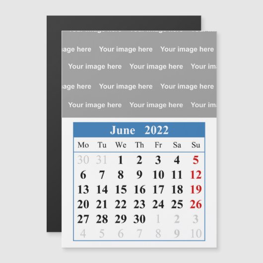 Kalender 2022 Juni Magnetkarte (Vorne/Hinten)