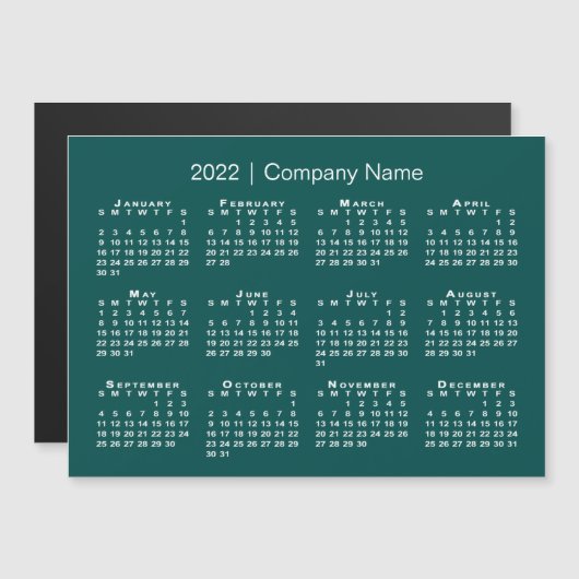 Kalender 2022 mit Firmenname Blue Green Magnet (Vorne/Hinten)