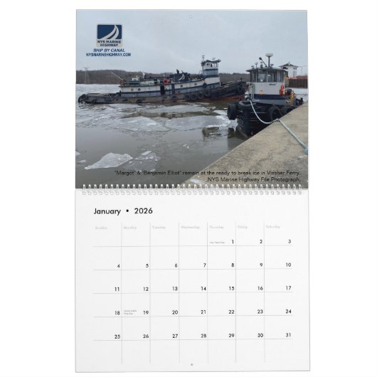 Kalender 2022 NYS Marine Tugboats bei der Arbeit (Jan 2026)