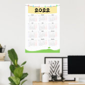 Kalender 2022 Poster - Montag starten (Heimbüro)