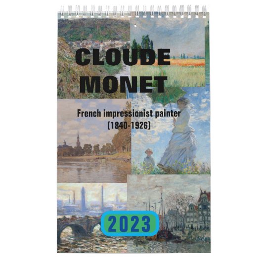 Kalender 2023, 12 Monate Claude Monet Impressionis (Titelbild)