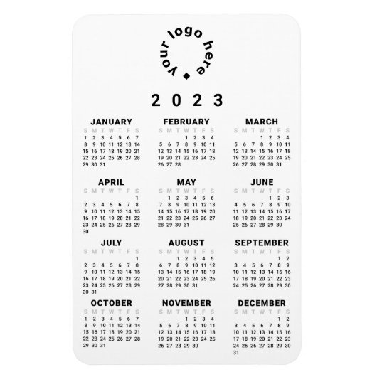 Kalender 2023 auf einen Blick mit benutzerdefinier Magnet (Vertikal)
