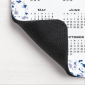 Kalender 2023 Blau Weiß Grau Terrazzo Custom Mousepad (Ecke)