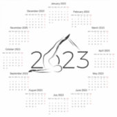 Kalender 2023 für Pilates-Lehrer Große Uhr C Aufkleber (Vorderseite)