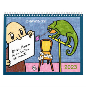 Kalender 2023 mit kindischen Zeichnungen