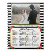 Kalender 2023 - Preppy Floral Stripes | FOTO Notizblock (Vorderseite)