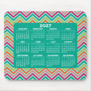 Kalender 2023 - riesige, farbenfrohe Zickzack Dars Mousepad