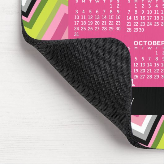 Kalender 2023 - riesige, farbenfrohe Zickzack Dars Mousepad (Ecke)