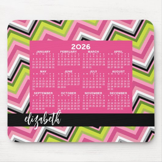 Kalender 2023 - riesige, farbenfrohe Zickzack Dars Mousepad (Vorne)