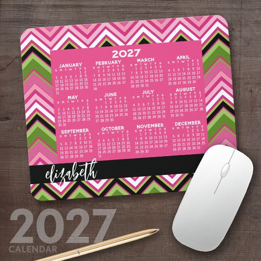 Kalender 2023 - riesige, farbenfrohe Zickzack Dars Mousepad