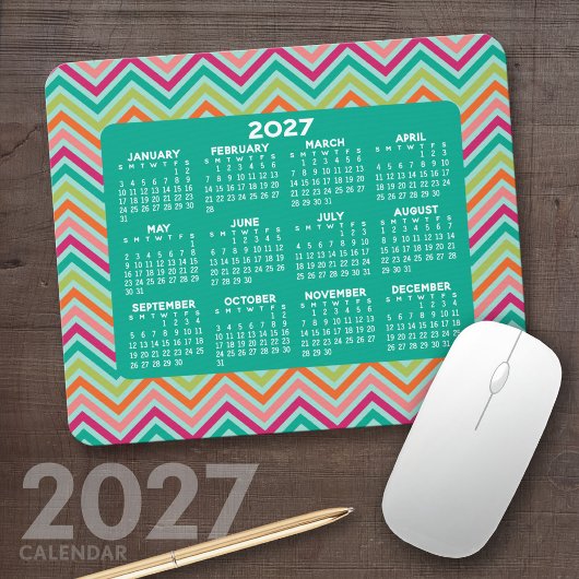 Kalender 2023 - riesige, farbenfrohe Zickzack Dars Mousepad