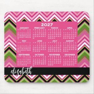 Kalender 2023 - riesige, farbenfrohe Zickzack Dars Mousepad