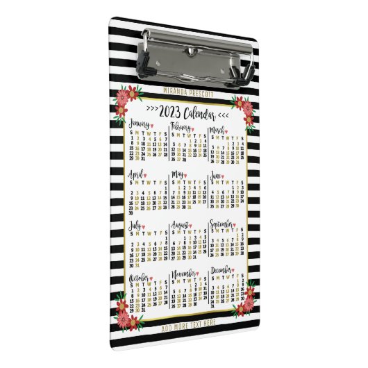 Kalender 2023 (siehe Beschreibung der neuesten Ver Mini Klemmbrett (Schrägansicht)