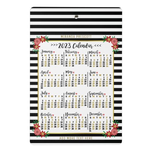Kalender 2023 (siehe Beschreibung der neuesten Ver Mini Klemmbrett (Rückseite)