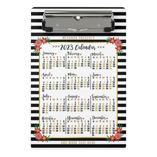 Kalender 2023 (siehe Beschreibung der neuesten Ver Mini Klemmbrett (Vorderseite)