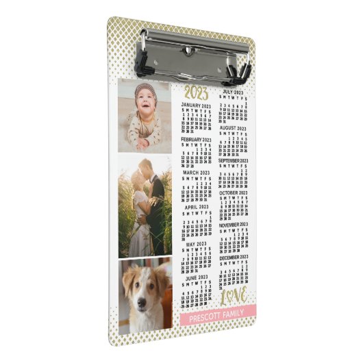 Kalender 2023 (siehe Beschreibung der neuesten Ver Mini Klemmbrett (Schrägansicht)