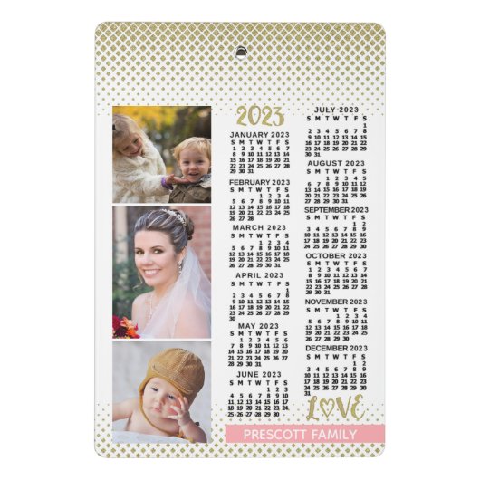 Kalender 2023 (siehe Beschreibung der neuesten Ver Mini Klemmbrett (Rückseite)