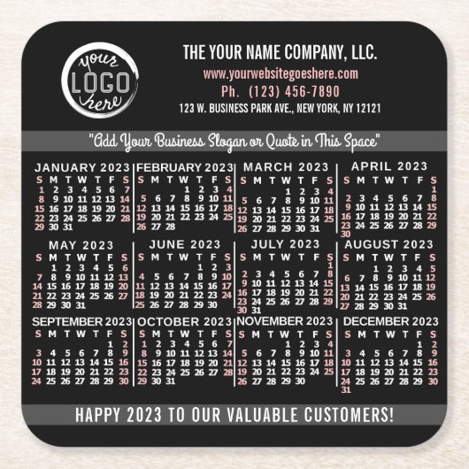 Kalender 2023 (siehe Beschreibung der neuesten Ver Rechteckiger Pappuntersetzer (Vorderseite)