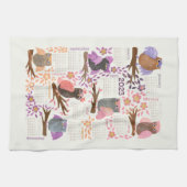 Kalender 2023: Whimsical Owls Fun Niedlich Geschirrtuch (Horizontal)