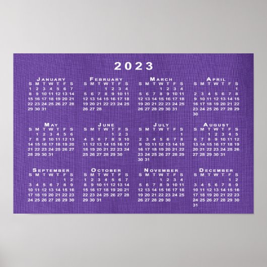 Kalender 2023 zum Foto "Lila Linen Texture" Poster (Vorne)