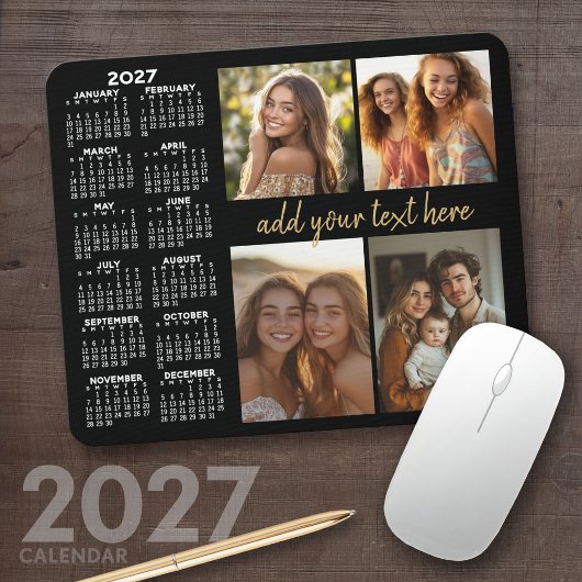 Kalender 2024 - 4 Foto - moderner Skripttext Mousepad