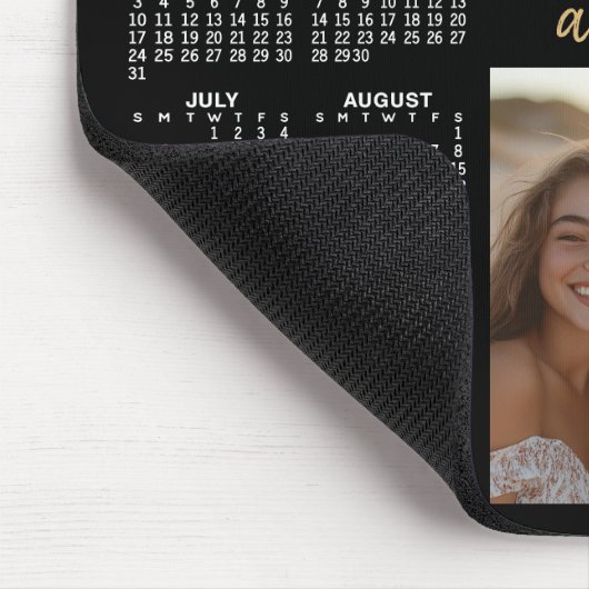 Kalender 2024 - 4 Foto - moderner Skripttext Mousepad (Ecke)