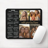 Kalender 2024 - 4 Foto - moderner Skripttext Mousepad (Mit Mouse)