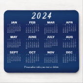 Kalender 2024 - Blaues Design der Marine Mousepad (Vorne)