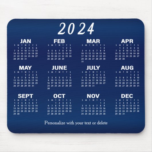 Kalender 2024 - Blaues Design der Marine Mousepad (Vorne)