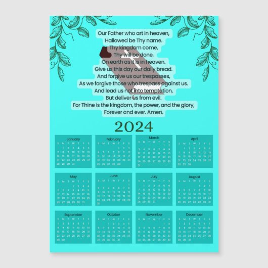 Kalender 2024 - Christliches Gebet Magnetkarte (Vorderseite)