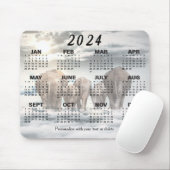 Kalender 2024 - Elefantenfamilie Hintern Mousepad (Mit Mouse)