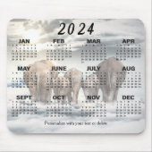 Kalender 2024 - Elefantenfamilie Hintern Mousepad (Vorne)