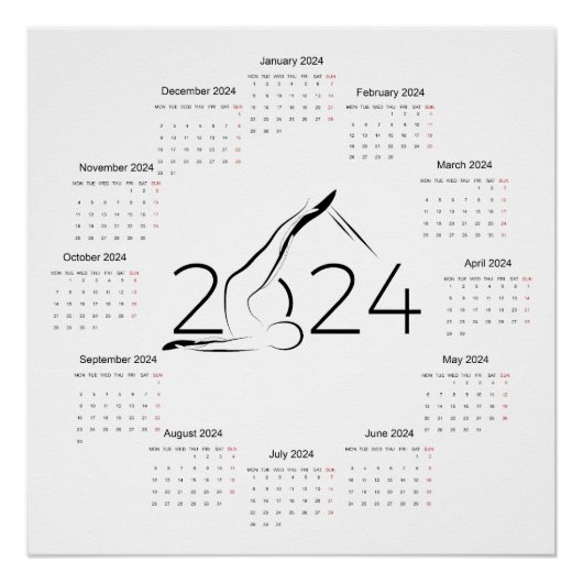 Kalender 2024 für Pilates-Ausbilder Poster (Vorderseite)