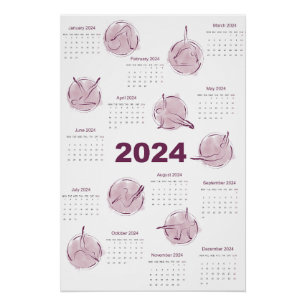 Kalender 2024 für Pilates-Ausbilder Poster