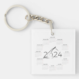 Kalender 2024 für Pilates-Ausbilder Schlüsselanhänger