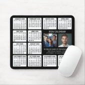 Kalender 2024 mit 2 Fotos und Text - Schwarz-weiß Mousepad (Mit Mouse)