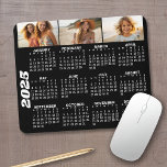 Kalender 2024 mit 3 FotoCollage - schwarz Mousepad<br><div class="desc">Eine 3-Foto-Collage mit einem Kalender. Ein lustiger Gegenstand für das neue Jahr. Fügen Sie diesem Design 3 Landschaftsbilder hinzu.</div>