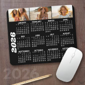 Kalender 2024 mit 3 FotoCollage - schwarz Mousepad