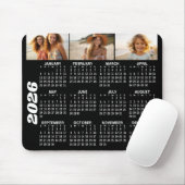 Kalender 2024 mit 3 FotoCollage - schwarz Mousepad (Mit Mouse)