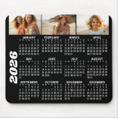 Kalender 2024 mit 3 FotoCollage - schwarz Mousepad (Vorne)