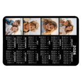 Kalender 2024 mit 4 FotoCollage - schwarz Magnet (Horizontal)