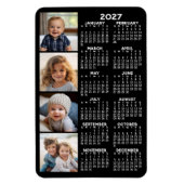 Kalender 2024 mit 4 FotoCollage - schwarz Magnet (Vertikal)