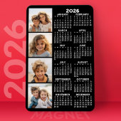 Kalender 2024 mit 4 FotoCollage - schwarz Magnet