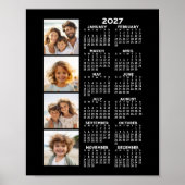 Kalender 2024 mit 4 FotoCollage - schwarz Poster (Vorne)